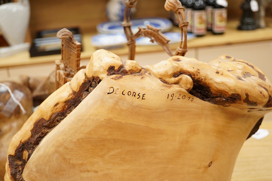 Pierre Decorse (b.1953), a large naturalistically modelled wooden sculpture depicting a French metro station entrance, 43cm high